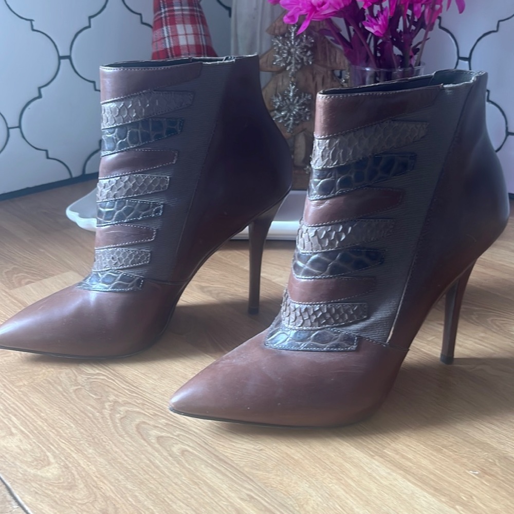 Brian Atwood heeled bootie 6.5
